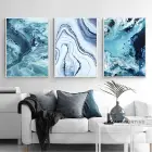 Soyut Tasarım Metal Çerçeveli Tablo Seti Beyaz