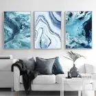 Soyut Tasarım Metal Çerçeveli Tablo Seti Gümüş