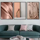 Soyut Tasarım Metal Çerçeveli Tablo Seti Siyah