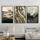 Uçan Kuş Desenli Metal Çerçeveli Tablo Seti Siyah