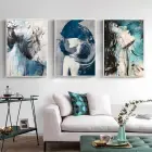 Kadın Silüet Desenli Metal Çerçeveli Tablo Seti Beyaz