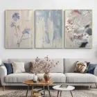 Soyut Desenli Metal Çerçeveli Tablo Seti Altın