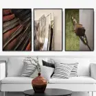 Farklı Renkler Geometrik Desenli Metal Çerçeveli Tablo Seti Siyah