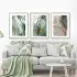 Yeşil Ve Gold Detaylı Metal Çerçeveli Tablo Seti Gümüş