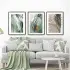 Yeşil Ve Gold Detaylı Metal Çerçeveli Tablo Seti Siyah
