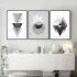 Siyah Beyaz Desenli Metal Çerçeveli Tablo Seti Siyah