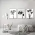 Siyah Beyaz Desenli Metal Çerçeveli Tablo Seti Beyaz
