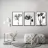 Siyah Beyaz Desenli Metal Çerçeveli Tablo Seti Siyah