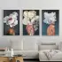 Soyut Kadın Figürleri Metal Çerçeveli Tablo Seti Beyaz