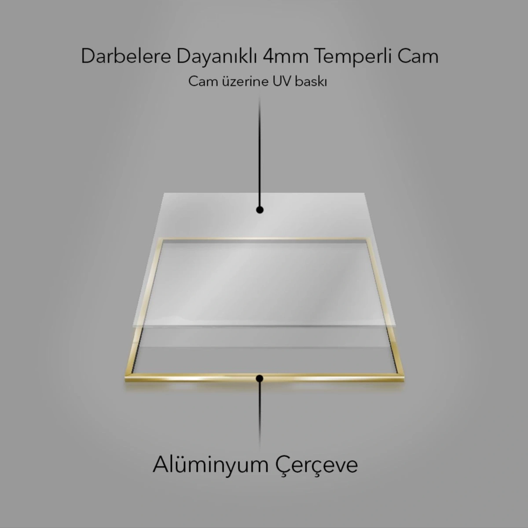 Yaprakların Dansı: Üçlü Metal Çerçeveli Tablo Set