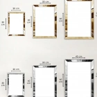 Soyut Altın Detaylar Gümüş Pleksi 3lü Çerçeveli Tablo