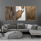 Soyut Dalgalı Çizgiler Üçlü Metal Çerçeveli Tablo Seti