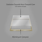 Soyut Geometri: Modern Sanatın İncisi Üçlü Metal Çerçeveli Tablo Seti