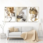 Sanatsal Karşıtlıklar: Altın Yansımalar Ve Siyahın Gücü Metal Çerçeveli Tablo Takımı