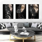 Afrikalı Siyahi Kadınlar Dekoratif 3lü Kombin Kanvas Tablo