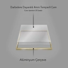 Kahverengi Çiçekler Desenli Üçlü Metal Çerçeveli Tablo Seti