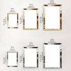 Soyut Altın Detaylar Gümüş Pleksi 3lü Çerçeveli Tablo