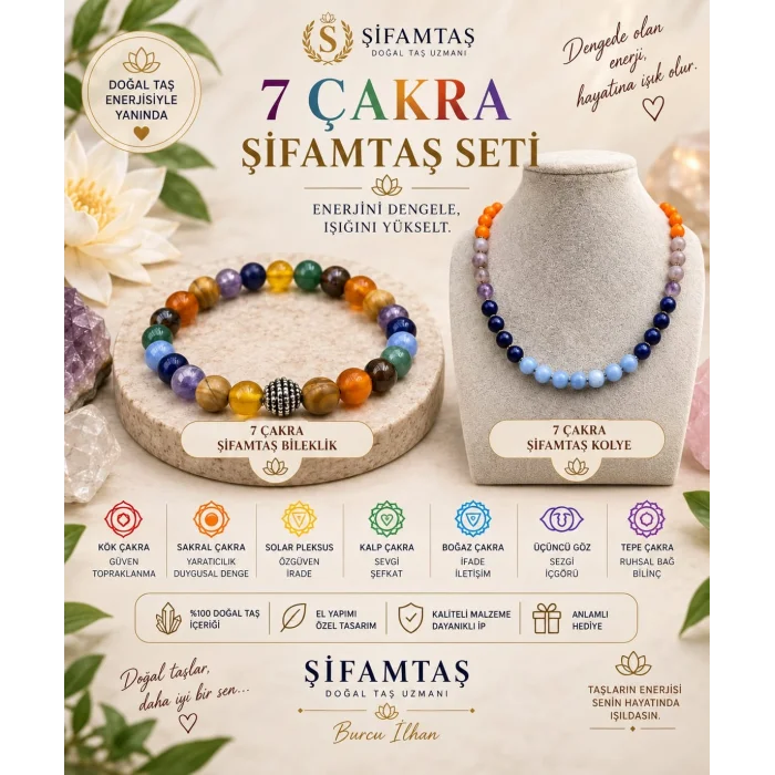 7 Çakra Seti (Bileklik ve Kolye)