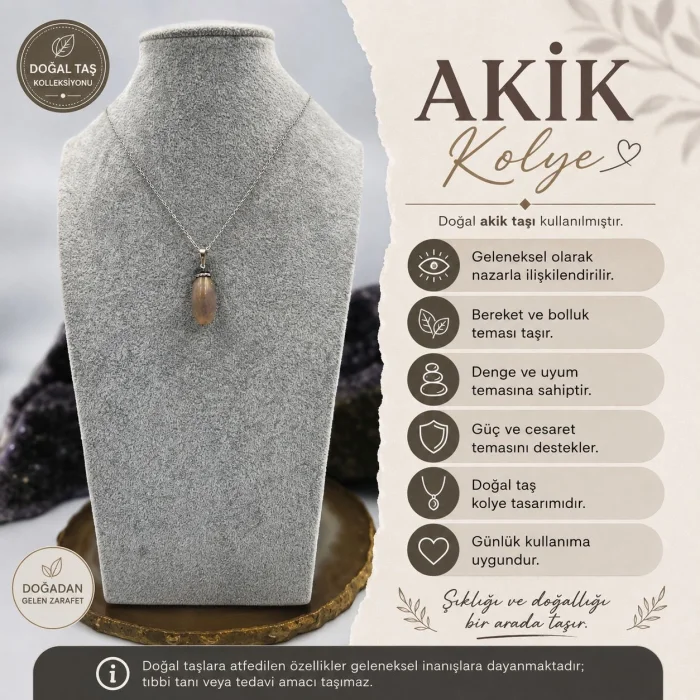 Akik Doğal Taş Kolye Ucu (2)