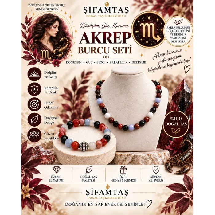 Akrep Burcu Set (Bileklik ve Kolye)