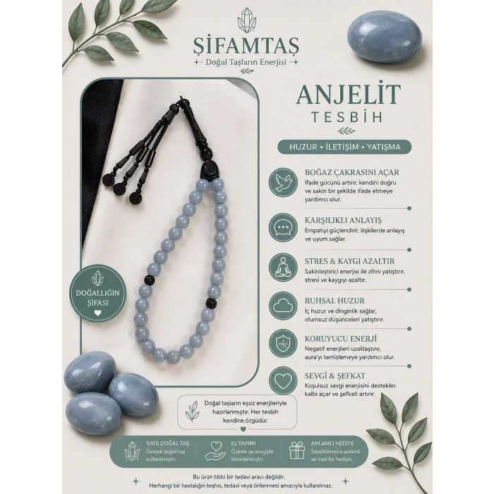 Anjelit Doğal Taş Tesbih