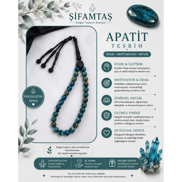 Apatit Doğal Taş Tesbih
