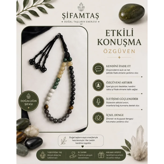 Etkili Konuşma & Özgüven Doğal Taş Tesbih