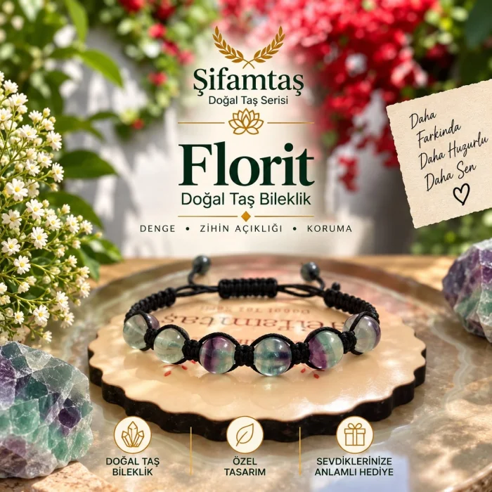 Florit Doğal Taş İpli Bileklik