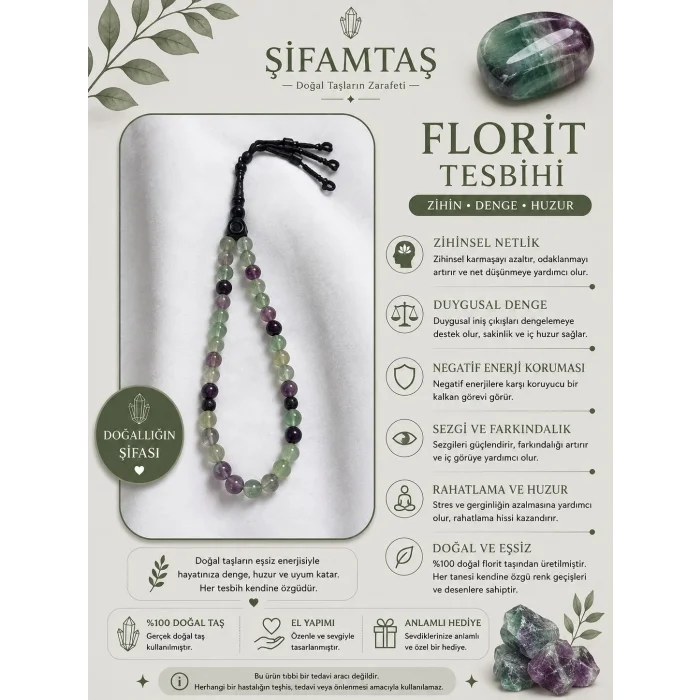 Florit Doğal Taş Tesbih