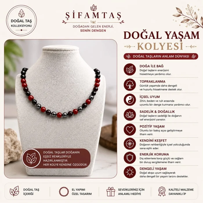 Güç & Yaşam Enerjisi Doğal Taş Kolye