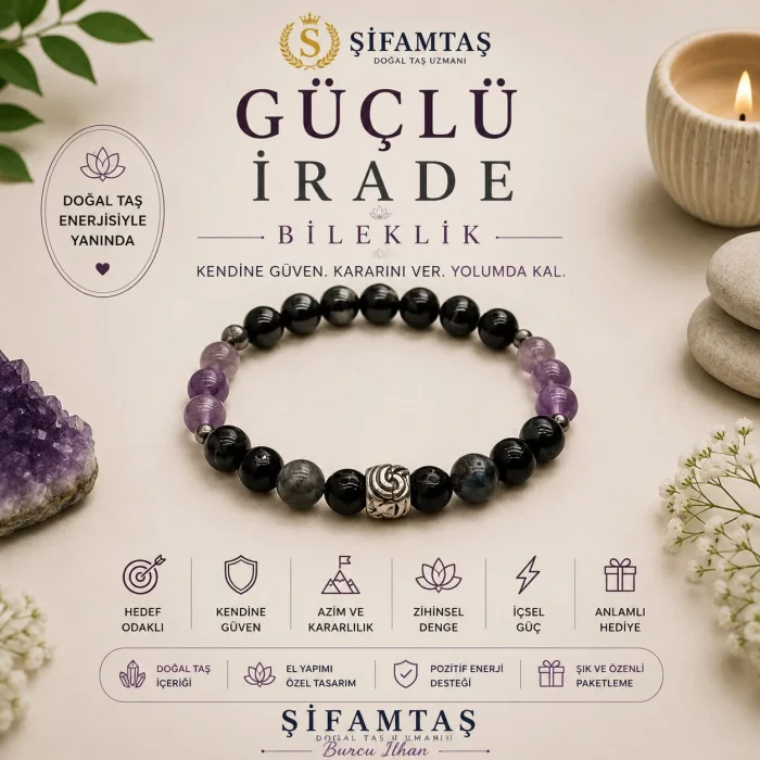 Güçlü İrade Doğal Taş Bileklik