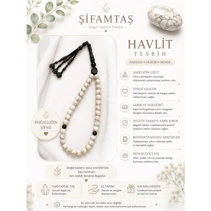 Havlit Doğal Taş Tesbih