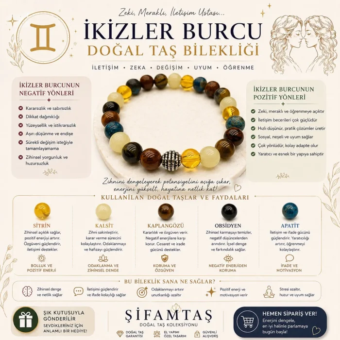 İkizler Burcu Bileklik
