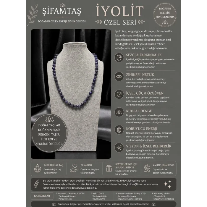 İyolit Doğal Taş Kolye