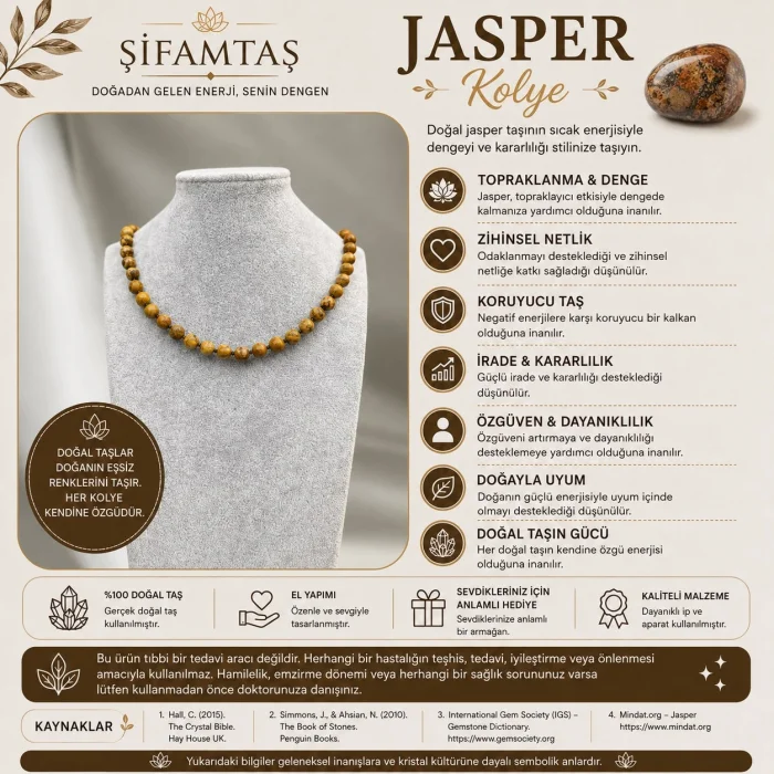 Jasper Doğal Taş Kolye
