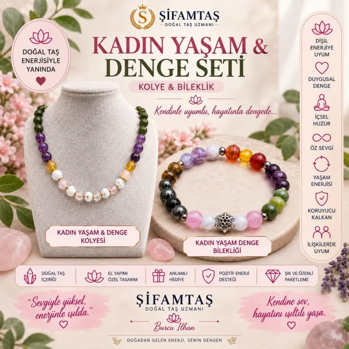 Kadın Yaşam ve Denge Seti (Bileklik ve Kolye)