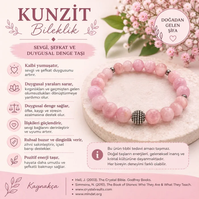 Kunzit Doğal Taş Bileklik
