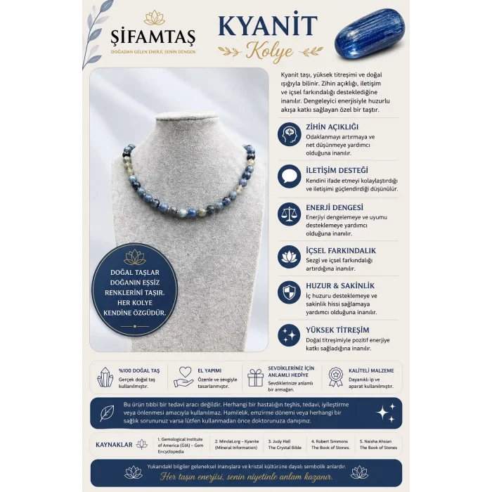Kyanit Doğal Taş Kolye