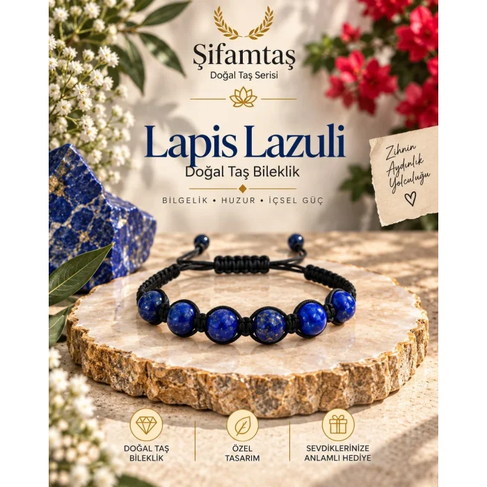 Lapis Lazuli Doğal Taş İpli Bileklik