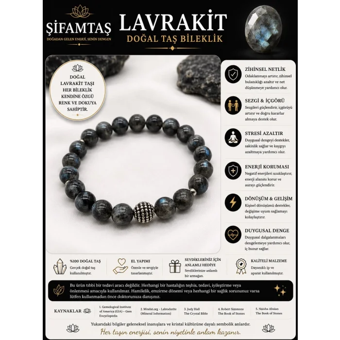 Lavrakit Doğal Taş Bileklik