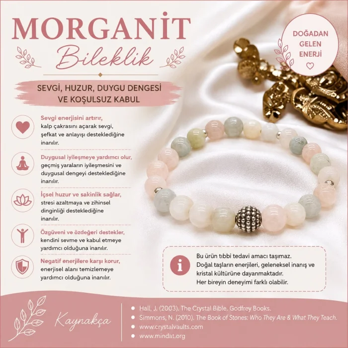 Morganit Doğal Taş Bileklik