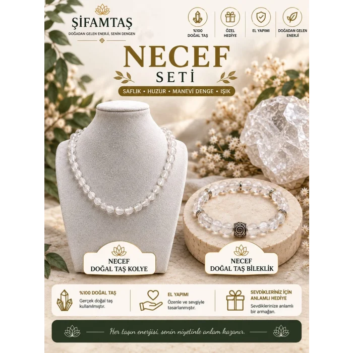 Necef Doğal Taş Seti (Bileklik ve Kolye)
