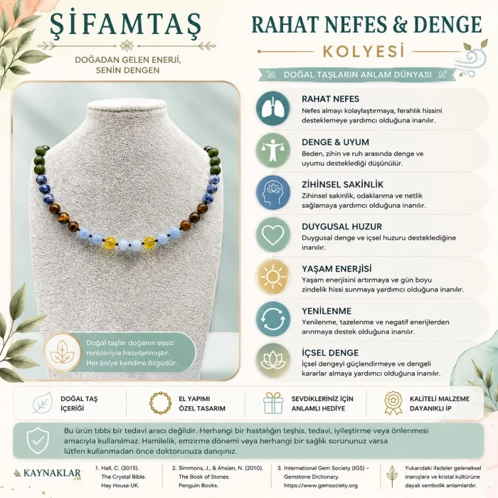 Rahat Nefes & Denge Doğal Taş Kolye