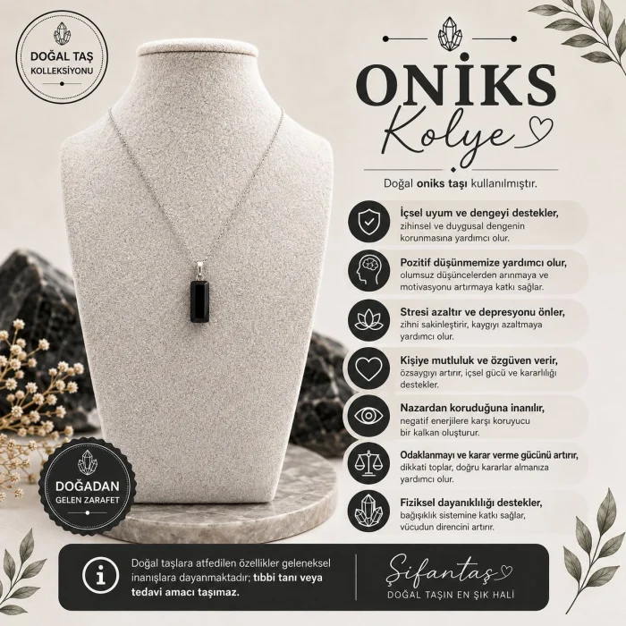 Oniks Doğal Taş Kolye Ucu (2)