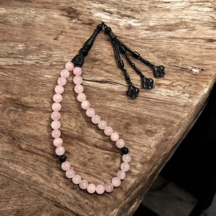 Pembe Kuvars Doğal Taş Tesbih