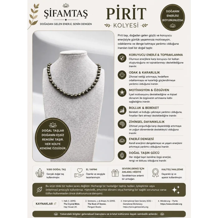 Pirit Doğal Taş Kolye