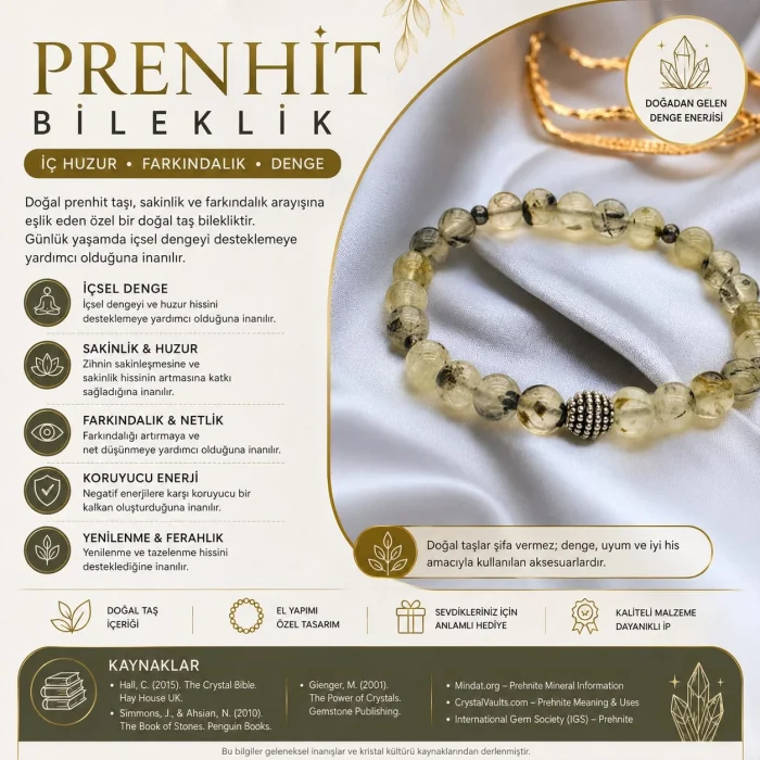 Prenhit Doğal Taş Bileklik