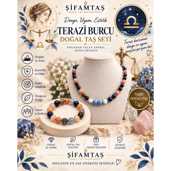 Terazi Burcu Set (Bileklik ve Kolye)