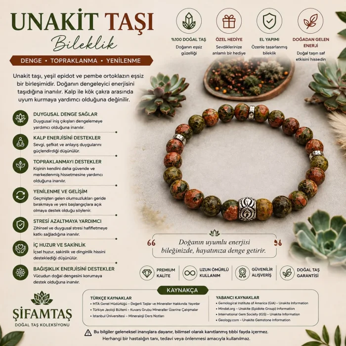 Unakit Doğal Taş Bileklik