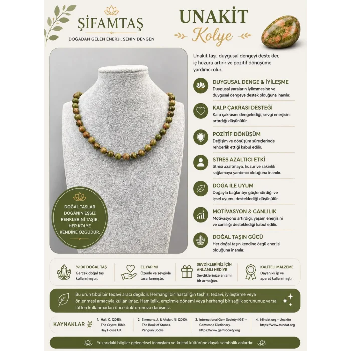 Unakit Doğal Taş Kolye